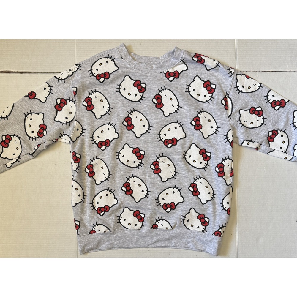 SANRIO HELLO KITTY - Women's Crew Neck Gray Sweatshirt - Size Medium